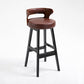 Industrial Style Low Back Bar-stool Wooden Bar Stool with Wooden Legs Red Brown 1 Piece Clearhalo 'Bar Furniture' 'Bar Stools' 'bar_stools' 'Furniture' 'furniture_bar_stools' 'Kitchen & Dining Furniture' 4830050