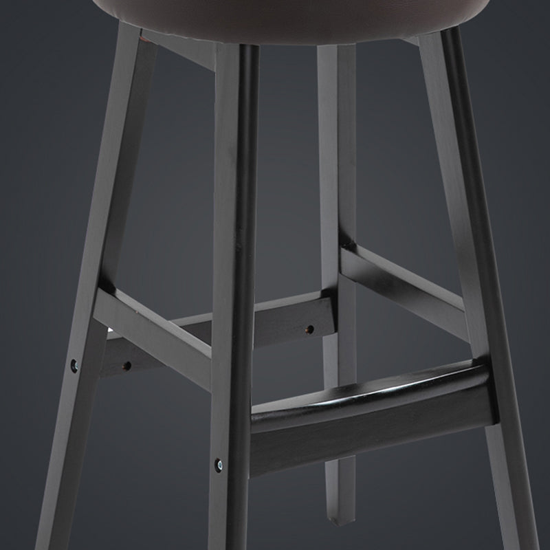 Industrial Style Low Back Bar-stool Wooden Bar Stool with Wooden Legs Clearhalo 'Bar Furniture' 'Bar Stools' 'bar_stools' 'Furniture' 'furniture_bar_stools' 'Kitchen & Dining Furniture' 4830059
