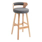 Industrial Style Low Back Bar-stool Wooden Bar Stool with Wooden Legs Clearhalo 'Bar Furniture' 'Bar Stools' 'bar_stools' 'Furniture' 'furniture_bar_stools' 'Kitchen & Dining Furniture' 4830061