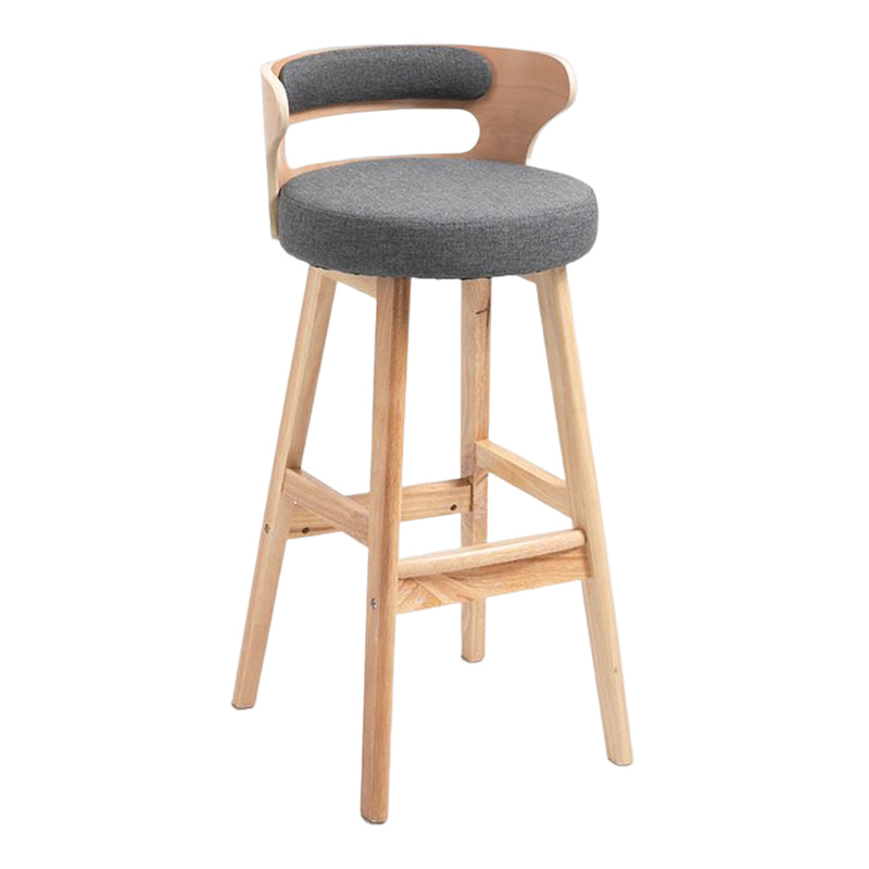 Industrial Style Low Back Bar-stool Wooden Bar Stool with Wooden Legs Clearhalo 'Bar Furniture' 'Bar Stools' 'bar_stools' 'Furniture' 'furniture_bar_stools' 'Kitchen & Dining Furniture' 4830061