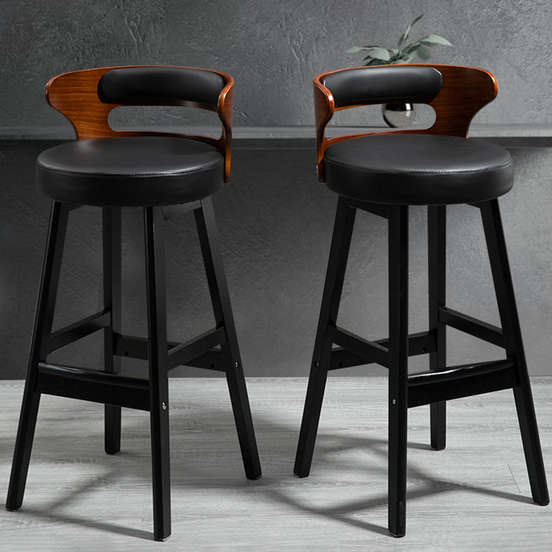 Industrial Style Low Back Bar-stool Wooden Bar Stool with Wooden Legs Clearhalo 'Bar Furniture' 'Bar Stools' 'bar_stools' 'Furniture' 'furniture_bar_stools' 'Kitchen & Dining Furniture' 4830064