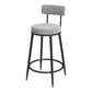 Glam Round Bar and Counter Stool Metal Low Back Stool with 4 Legs Black Gray 1 Piece Clearhalo 'Bar Furniture' 'Bar Stools' 'bar_stools' 'furn' 'furn_bar_stools' 'Furniture' 'furniture_bar_stools' 'Kitchen & Dining Furniture' 4830070