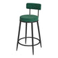 Glam Round Bar and Counter Stool Metal Low Back Stool with 4 Legs Black Green 1 Piece Clearhalo 'Bar Furniture' 'Bar Stools' 'bar_stools' 'furn' 'furn_bar_stools' 'Furniture' 'furniture_bar_stools' 'Kitchen & Dining Furniture' 4830077