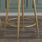 Glam Round Bar and Counter Stool Metal Low Back Stool with 4 Legs Clearhalo 'Bar Furniture' 'Bar Stools' 'bar_stools' 'furn' 'furn_bar_stools' 'Furniture' 'furniture_bar_stools' 'Kitchen & Dining Furniture' 4830080