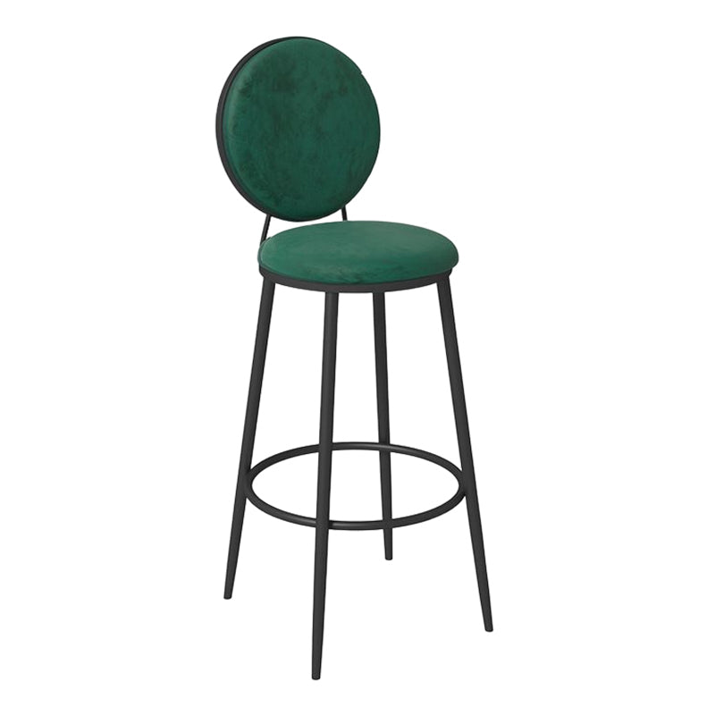 Glam Round Bar and Counter Stool Metal Low Back Stool with 4 Legs Clearhalo 'Bar Furniture' 'Bar Stools' 'bar_stools' 'furn' 'furn_bar_stools' 'Furniture' 'furniture_bar_stools' 'Kitchen & Dining Furniture' 4830088