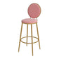 Glam Round Bar and Counter Stool Metal Low Back Stool with 4 Legs Gold Red 1 Piece Clearhalo 'Bar Furniture' 'Bar Stools' 'bar_stools' 'furn' 'furn_bar_stools' 'Furniture' 'furniture_bar_stools' 'Kitchen & Dining Furniture' 4830089