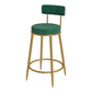 Glam Round Bar and Counter Stool Metal Low Back Stool with 4 Legs Gold Green 1 Piece Clearhalo 'Bar Furniture' 'Bar Stools' 'bar_stools' 'furn' 'furn_bar_stools' 'Furniture' 'furniture_bar_stools' 'Kitchen & Dining Furniture' 4830092