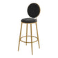 Glam Round Bar and Counter Stool Metal Low Back Stool with 4 Legs Gold Brown 1 Piece Clearhalo 'Bar Furniture' 'Bar Stools' 'bar_stools' 'furn' 'furn_bar_stools' 'Furniture' 'furniture_bar_stools' 'Kitchen & Dining Furniture' 4830095