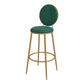 Glam Round Bar and Counter Stool Metal Low Back Stool with 4 Legs Gold Light Green 1 Piece Clearhalo 'Bar Furniture' 'Bar Stools' 'bar_stools' 'furn' 'furn_bar_stools' 'Furniture' 'furniture_bar_stools' 'Kitchen & Dining Furniture' 4830098