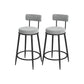 Glam Round Bar and Counter Stool Metal Low Back Stool with 4 Legs Black Gray 2 Piece Set Clearhalo 'Bar Furniture' 'Bar Stools' 'bar_stools' 'furn' 'furn_bar_stools' 'Furniture' 'furniture_bar_stools' 'Kitchen & Dining Furniture' 4830100