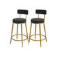 Glam Round Bar and Counter Stool Metal Low Back Stool with 4 Legs Gold Black 2 Piece Set Clearhalo 'Bar Furniture' 'Bar Stools' 'bar_stools' 'furn' 'furn_bar_stools' 'Furniture' 'furniture_bar_stools' 'Kitchen & Dining Furniture' 4830107