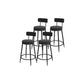 Glam Round Bar and Counter Stool Metal Low Back Stool with 4 Legs Black Black 4 Piece Set Clearhalo 'Bar Furniture' 'Bar Stools' 'bar_stools' 'furn' 'furn_bar_stools' 'Furniture' 'furniture_bar_stools' 'Kitchen & Dining Furniture' 4830115