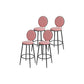 Glam Round Bar and Counter Stool Metal Low Back Stool with 4 Legs Black Red 4 Piece Set Clearhalo 'Bar Furniture' 'Bar Stools' 'bar_stools' 'furn' 'furn_bar_stools' 'Furniture' 'furniture_bar_stools' 'Kitchen & Dining Furniture' 4830117