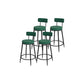 Glam Round Bar and Counter Stool Metal Low Back Stool with 4 Legs Black Green 4 Piece Set Clearhalo 'Bar Furniture' 'Bar Stools' 'bar_stools' 'furn' 'furn_bar_stools' 'Furniture' 'furniture_bar_stools' 'Kitchen & Dining Furniture' 4830119