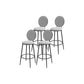 Glam Round Bar and Counter Stool Metal Low Back Stool with 4 Legs Black Dark Gray 4 Piece Set Clearhalo 'Bar Furniture' 'Bar Stools' 'bar_stools' 'furn' 'furn_bar_stools' 'Furniture' 'furniture_bar_stools' 'Kitchen & Dining Furniture' 4830121