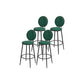 Glam Round Bar and Counter Stool Metal Low Back Stool with 4 Legs Black Light Green 4 Piece Set Clearhalo 'Bar Furniture' 'Bar Stools' 'bar_stools' 'furn' 'furn_bar_stools' 'Furniture' 'furniture_bar_stools' 'Kitchen & Dining Furniture' 4830122