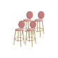Glam Round Bar and Counter Stool Metal Low Back Stool with 4 Legs Gold Red 4 Piece Set Clearhalo 'Bar Furniture' 'Bar Stools' 'bar_stools' 'furn' 'furn_bar_stools' 'Furniture' 'furniture_bar_stools' 'Kitchen & Dining Furniture' 4830125