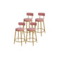 Glam Round Bar and Counter Stool Metal Low Back Stool with 4 Legs Gold Pink 4 Piece Set Clearhalo 'Bar Furniture' 'Bar Stools' 'bar_stools' 'furn' 'furn_bar_stools' 'Furniture' 'furniture_bar_stools' 'Kitchen & Dining Furniture' 4830126