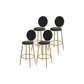 Glam Round Bar and Counter Stool Metal Low Back Stool with 4 Legs Gold Brown 4 Piece Set Clearhalo 'Bar Furniture' 'Bar Stools' 'bar_stools' 'furn' 'furn_bar_stools' 'Furniture' 'furniture_bar_stools' 'Kitchen & Dining Furniture' 4830128
