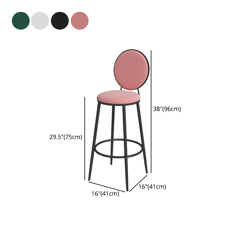 Glam Round Bar and Counter Stool Metal Low Back Stool with 4 Legs Clearhalo 'Bar Furniture' 'Bar Stools' 'bar_stools' 'furn' 'furn_bar_stools' 'Furniture' 'furniture_bar_stools' 'Kitchen & Dining Furniture' 4830134