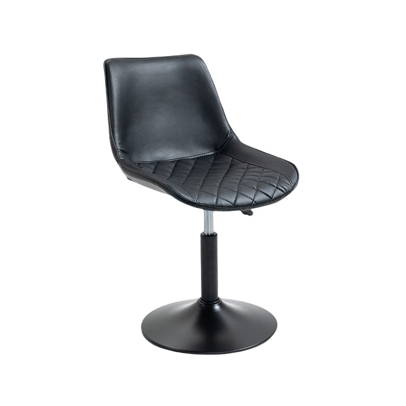 Industrial Bar and Counter Stool Adjustable Height Stool with Pedestal Base in Black Black 1 Piece Short Stool(18"H) Clearhalo 'Bar Furniture' 'Bar Stools' 'bar_stools' 'furn' 'furn_bar_stools' 'Furniture' 'furniture_bar_stools' 'Kitchen & Dining Furniture' 4830136