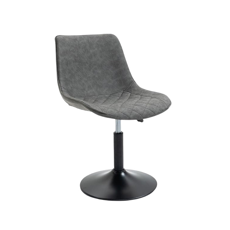 Industrial Bar and Counter Stool Adjustable Height Stool with Pedestal Base in Black Grey 1 Piece Short Stool(18"H) Clearhalo 'Bar Furniture' 'Bar Stools' 'bar_stools' 'furn' 'furn_bar_stools' 'Furniture' 'furniture_bar_stools' 'Kitchen & Dining Furniture' 4830137