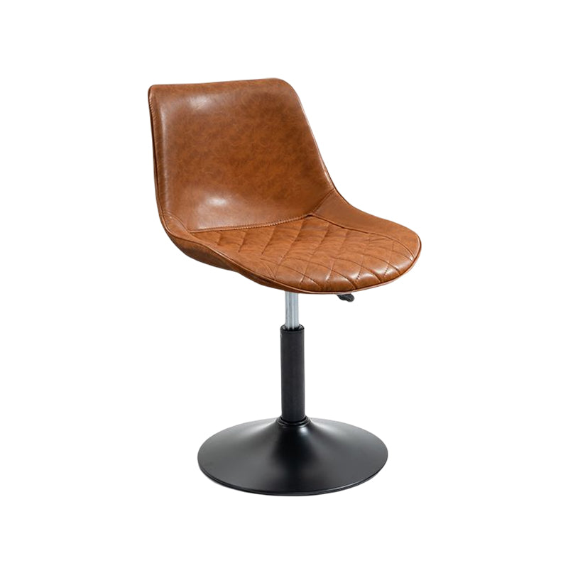 Industrial Bar and Counter Stool Adjustable Height Stool with Pedestal Base in Black Yellow 1 Piece Short Stool(18"H) Clearhalo 'Bar Furniture' 'Bar Stools' 'bar_stools' 'furn' 'furn_bar_stools' 'Furniture' 'furniture_bar_stools' 'Kitchen & Dining Furniture' 4830140
