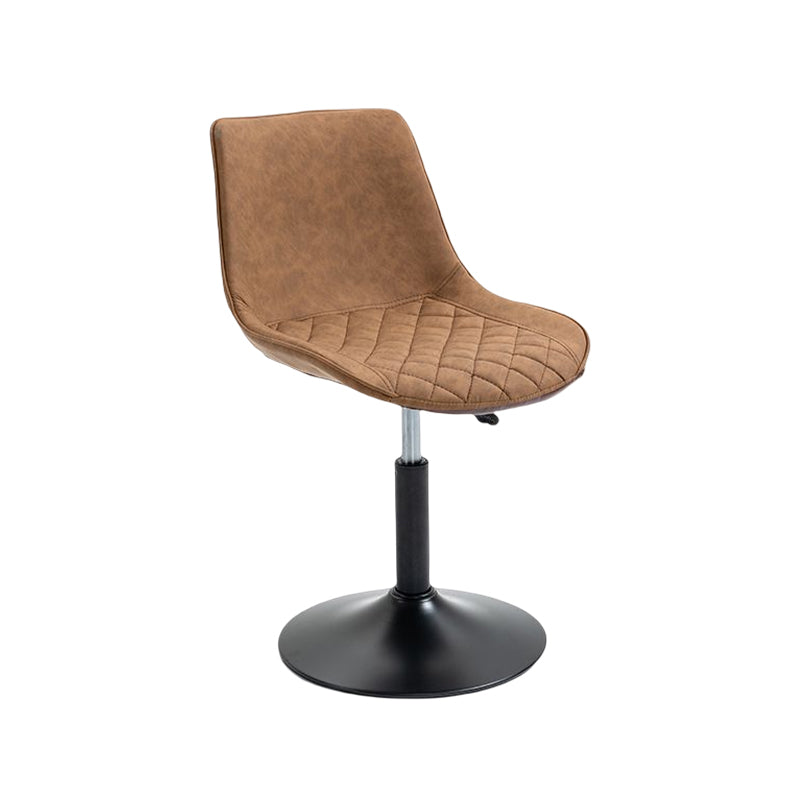 Industrial Bar and Counter Stool Adjustable Height Stool with Pedestal Base in Black Brown 1 Piece Short Stool(18"H) Clearhalo 'Bar Furniture' 'Bar Stools' 'bar_stools' 'furn' 'furn_bar_stools' 'Furniture' 'furniture_bar_stools' 'Kitchen & Dining Furniture' 4830141