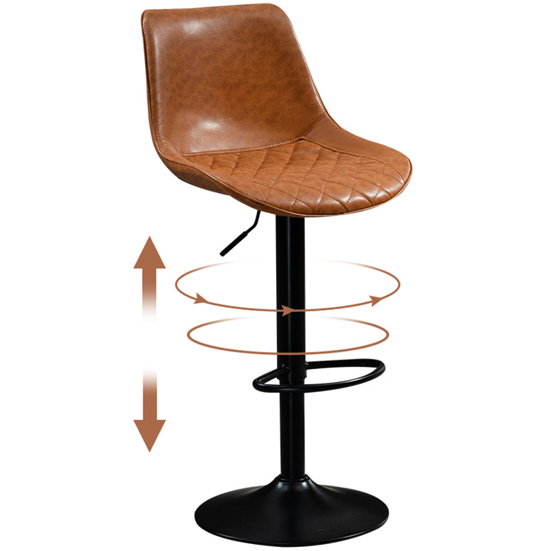 Industrial Bar and Counter Stool Adjustable Height Stool with Pedestal Base in Black Clearhalo 'Bar Furniture' 'Bar Stools' 'bar_stools' 'furn' 'furn_bar_stools' 'Furniture' 'furniture_bar_stools' 'Kitchen & Dining Furniture' 4830142