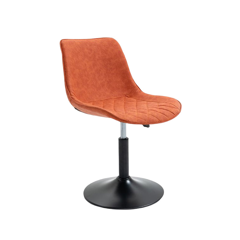 Industrial Bar and Counter Stool Adjustable Height Stool with Pedestal Base in Black Orange Yellow 1 Piece Short Stool(18"H) Clearhalo 'Bar Furniture' 'Bar Stools' 'bar_stools' 'furn' 'furn_bar_stools' 'Furniture' 'furniture_bar_stools' 'Kitchen & Dining Furniture' 4830143