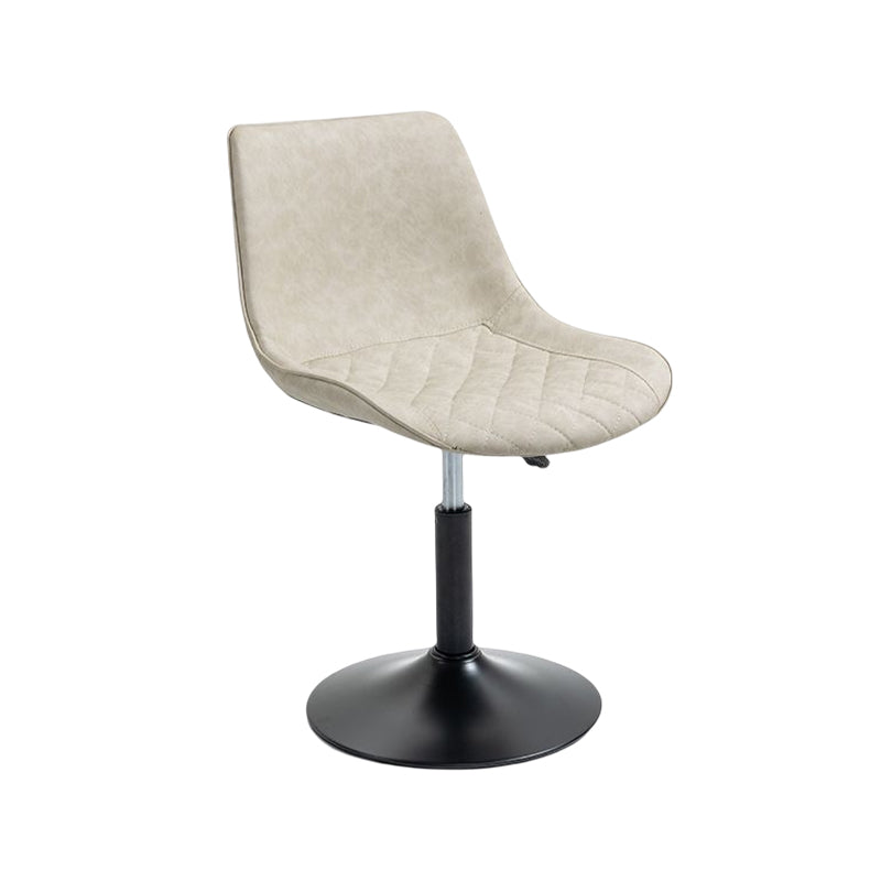 Industrial Bar and Counter Stool Adjustable Height Stool with Pedestal Base in Black Off-White 1 Piece Short Stool(18"H) Clearhalo 'Bar Furniture' 'Bar Stools' 'bar_stools' 'furn' 'furn_bar_stools' 'Furniture' 'furniture_bar_stools' 'Kitchen & Dining Furniture' 4830147