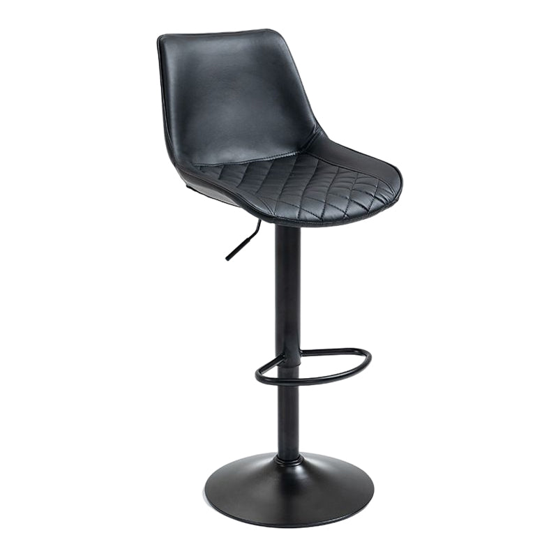 Industrial Bar and Counter Stool Adjustable Height Stool with Pedestal Base in Black Black 1 Piece Bar Stool(30"H) Clearhalo 'Bar Furniture' 'Bar Stools' 'bar_stools' 'furn' 'furn_bar_stools' 'Furniture' 'furniture_bar_stools' 'Kitchen & Dining Furniture' 4830150