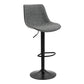 Industrial Bar and Counter Stool Adjustable Height Stool with Pedestal Base in Black Grey 1 Piece Bar Stool(30"H) Clearhalo 'Bar Furniture' 'Bar Stools' 'bar_stools' 'furn' 'furn_bar_stools' 'Furniture' 'furniture_bar_stools' 'Kitchen & Dining Furniture' 4830151