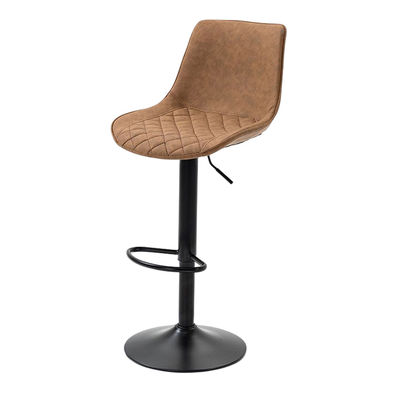Industrial Bar and Counter Stool Adjustable Height Stool with Pedestal Base in Black Clearhalo 'Bar Furniture' 'Bar Stools' 'bar_stools' 'furn' 'furn_bar_stools' 'Furniture' 'furniture_bar_stools' 'Kitchen & Dining Furniture' 4830155