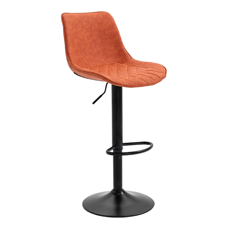 Industrial Bar and Counter Stool Adjustable Height Stool with Pedestal Base in Black Orange Yellow 1 Piece Bar Stool(30"H) Clearhalo 'Bar Furniture' 'Bar Stools' 'bar_stools' 'furn' 'furn_bar_stools' 'Furniture' 'furniture_bar_stools' 'Kitchen & Dining Furniture' 4830157