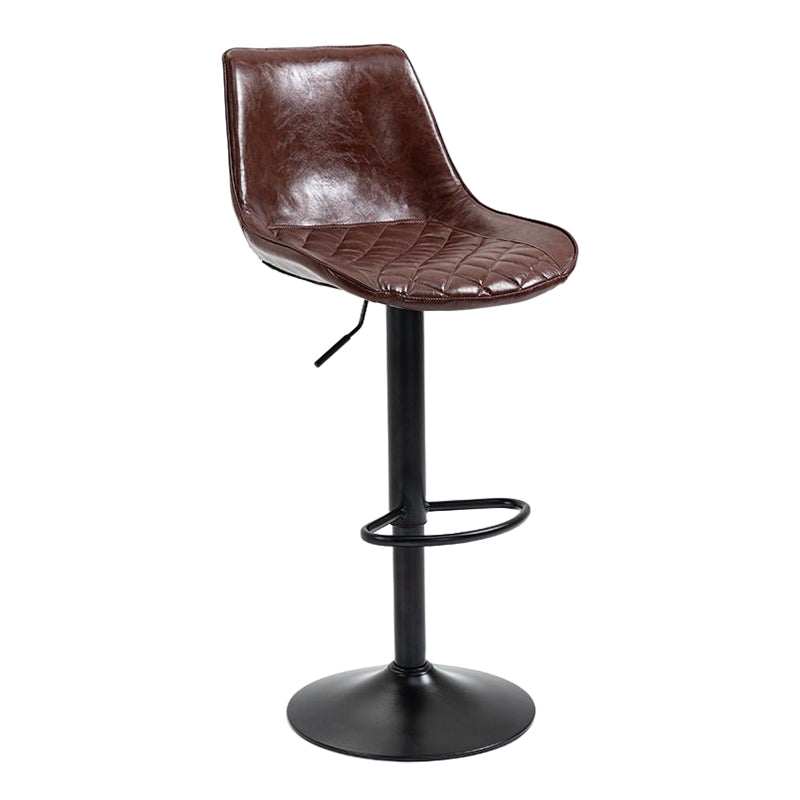 Industrial Bar and Counter Stool Adjustable Height Stool with Pedestal Base in Black Yellow-Brown 1 Piece Bar Stool(30"H) Clearhalo 'Bar Furniture' 'Bar Stools' 'bar_stools' 'furn' 'furn_bar_stools' 'Furniture' 'furniture_bar_stools' 'Kitchen & Dining Furniture' 4830159