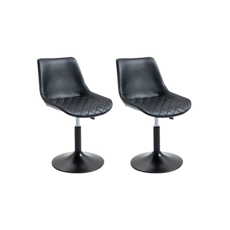 Industrial Bar and Counter Stool Adjustable Height Stool with Pedestal Base in Black Black 2 Piece Set Short Stool(18"H) Clearhalo 'Bar Furniture' 'Bar Stools' 'bar_stools' 'furn' 'furn_bar_stools' 'Furniture' 'furniture_bar_stools' 'Kitchen & Dining Furniture' 4830164