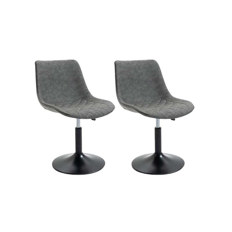 Industrial Bar and Counter Stool Adjustable Height Stool with Pedestal Base in Black Grey 2 Piece Set Short Stool(18"H) Clearhalo 'Bar Furniture' 'Bar Stools' 'bar_stools' 'furn' 'furn_bar_stools' 'Furniture' 'furniture_bar_stools' 'Kitchen & Dining Furniture' 4830165