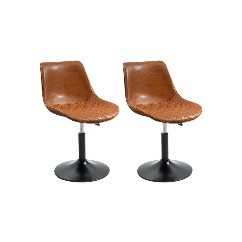 Industrial Bar and Counter Stool Adjustable Height Stool with Pedestal Base in Black Yellow 2 Piece Set Short Stool(18"H) Clearhalo 'Bar Furniture' 'Bar Stools' 'bar_stools' 'furn' 'furn_bar_stools' 'Furniture' 'furniture_bar_stools' 'Kitchen & Dining Furniture' 4830166