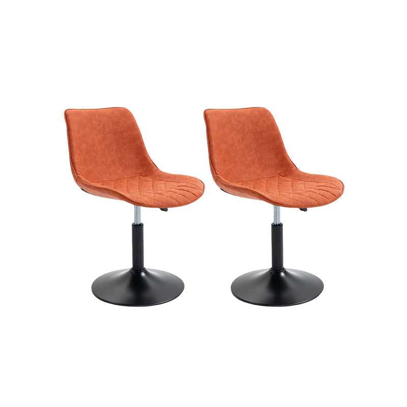 Industrial Bar and Counter Stool Adjustable Height Stool with Pedestal Base in Black Orange Yellow 2 Piece Set Short Stool(18"H) Clearhalo 'Bar Furniture' 'Bar Stools' 'bar_stools' 'furn' 'furn_bar_stools' 'Furniture' 'furniture_bar_stools' 'Kitchen & Dining Furniture' 4830168