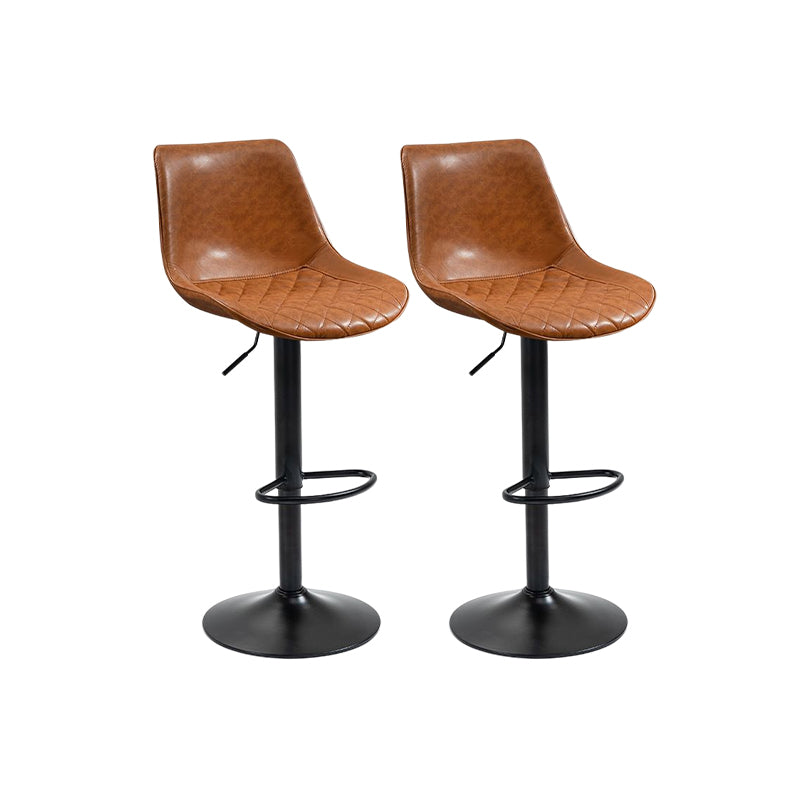 Industrial Bar and Counter Stool Adjustable Height Stool with Pedestal Base in Black Yellow 2 Piece Set Bar Stool(30"H) Clearhalo 'Bar Furniture' 'Bar Stools' 'bar_stools' 'furn' 'furn_bar_stools' 'Furniture' 'furniture_bar_stools' 'Kitchen & Dining Furniture' 4830173