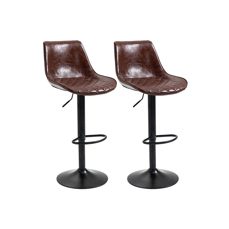 Industrial Bar and Counter Stool Adjustable Height Stool with Pedestal Base in Black Yellow-Brown 2 Piece Set Bar Stool(30"H) Clearhalo 'Bar Furniture' 'Bar Stools' 'bar_stools' 'furn' 'furn_bar_stools' 'Furniture' 'furniture_bar_stools' 'Kitchen & Dining Furniture' 4830176