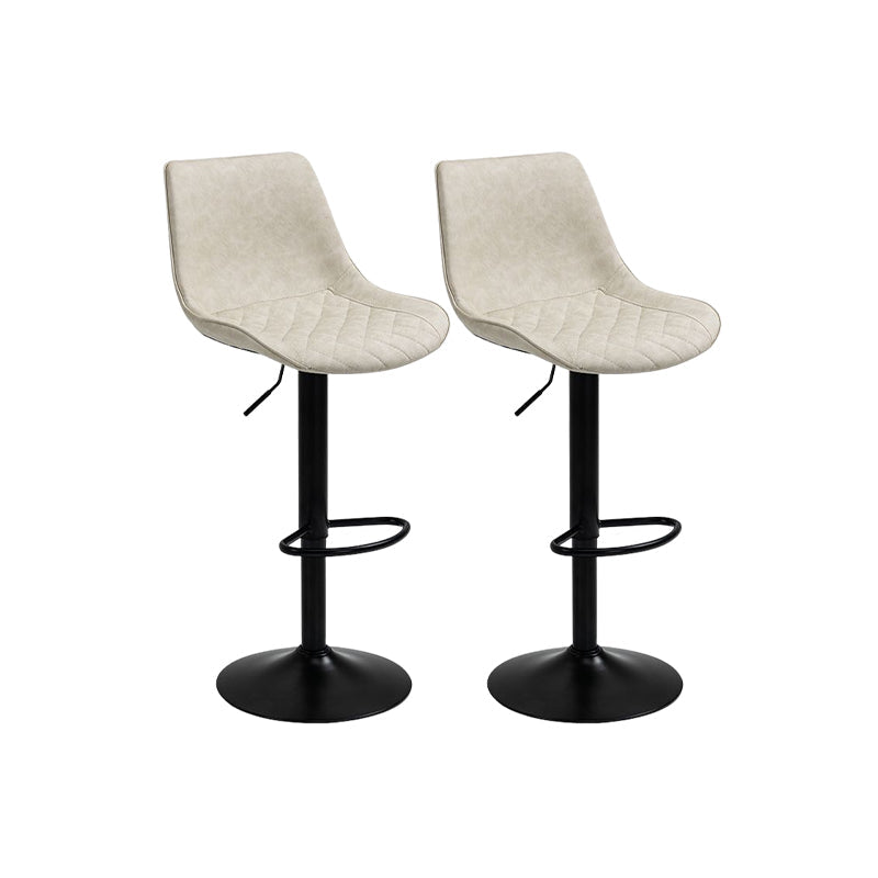 Industrial Bar and Counter Stool Adjustable Height Stool with Pedestal Base in Black Off-White 2 Piece Set Bar Stool(30"H) Clearhalo 'Bar Furniture' 'Bar Stools' 'bar_stools' 'furn' 'furn_bar_stools' 'Furniture' 'furniture_bar_stools' 'Kitchen & Dining Furniture' 4830177
