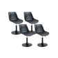 Industrial Bar and Counter Stool Adjustable Height Stool with Pedestal Base in Black Black 4 Piece Set Short Stool(18"H) Clearhalo 'Bar Furniture' 'Bar Stools' 'bar_stools' 'furn' 'furn_bar_stools' 'Furniture' 'furniture_bar_stools' 'Kitchen & Dining Furniture' 4830178