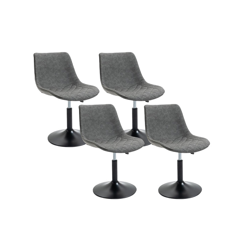 Industrial Bar and Counter Stool Adjustable Height Stool with Pedestal Base in Black Grey 4 Piece Set Short Stool(18"H) Clearhalo 'Bar Furniture' 'Bar Stools' 'bar_stools' 'furn' 'furn_bar_stools' 'Furniture' 'furniture_bar_stools' 'Kitchen & Dining Furniture' 4830179