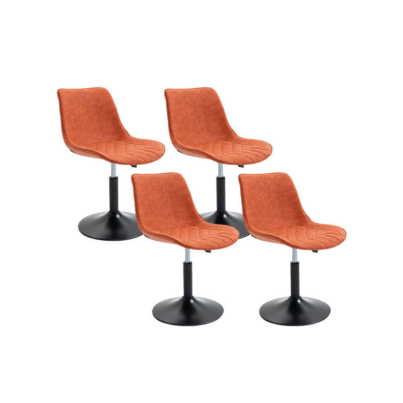 Industrial Bar and Counter Stool Adjustable Height Stool with Pedestal Base in Black Orange Yellow 4 Piece Set Short Stool(18"H) Clearhalo 'Bar Furniture' 'Bar Stools' 'bar_stools' 'furn' 'furn_bar_stools' 'Furniture' 'furniture_bar_stools' 'Kitchen & Dining Furniture' 4830182