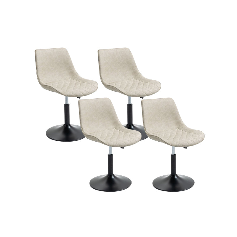 Industrial Bar and Counter Stool Adjustable Height Stool with Pedestal Base in Black Off-White 4 Piece Set Short Stool(18"H) Clearhalo 'Bar Furniture' 'Bar Stools' 'bar_stools' 'furn' 'furn_bar_stools' 'Furniture' 'furniture_bar_stools' 'Kitchen & Dining Furniture' 4830184