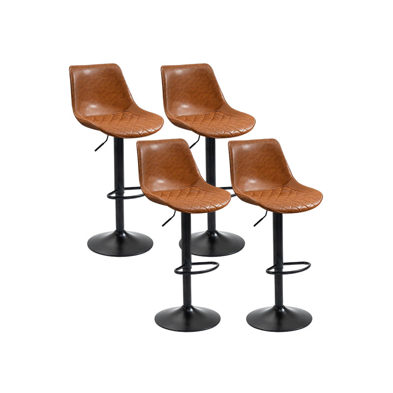 Industrial Bar and Counter Stool Adjustable Height Stool with Pedestal Base in Black Yellow 4 Piece Set Bar Stool(30"H) Clearhalo 'Bar Furniture' 'Bar Stools' 'bar_stools' 'furn' 'furn_bar_stools' 'Furniture' 'furniture_bar_stools' 'Kitchen & Dining Furniture' 4830187
