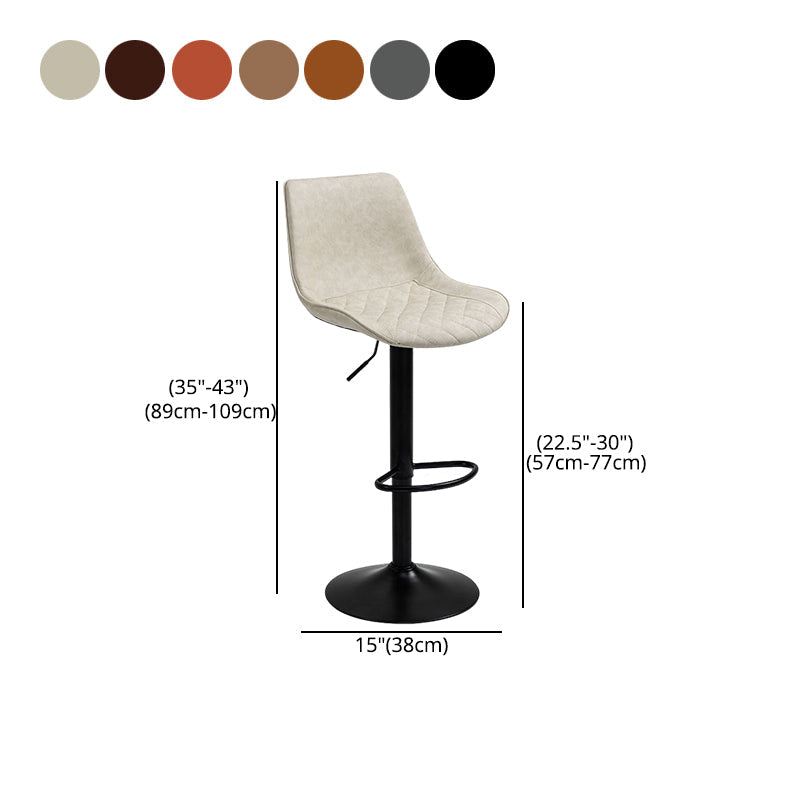 Industrial Bar and Counter Stool Adjustable Height Stool with Pedestal Base in Black Clearhalo 'Bar Furniture' 'Bar Stools' 'bar_stools' 'furn' 'furn_bar_stools' 'Furniture' 'furniture_bar_stools' 'Kitchen & Dining Furniture' 4830193