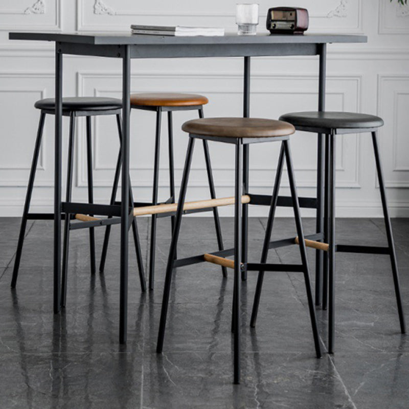 Industrial Backless Bar-stool PU Leather Bar Stool with Metal Legs Clearhalo 'Bar Furniture' 'Bar Stools' 'bar_stools' 'Furniture' 'furniture_bar_stools' 'Kitchen & Dining Furniture' 4830198